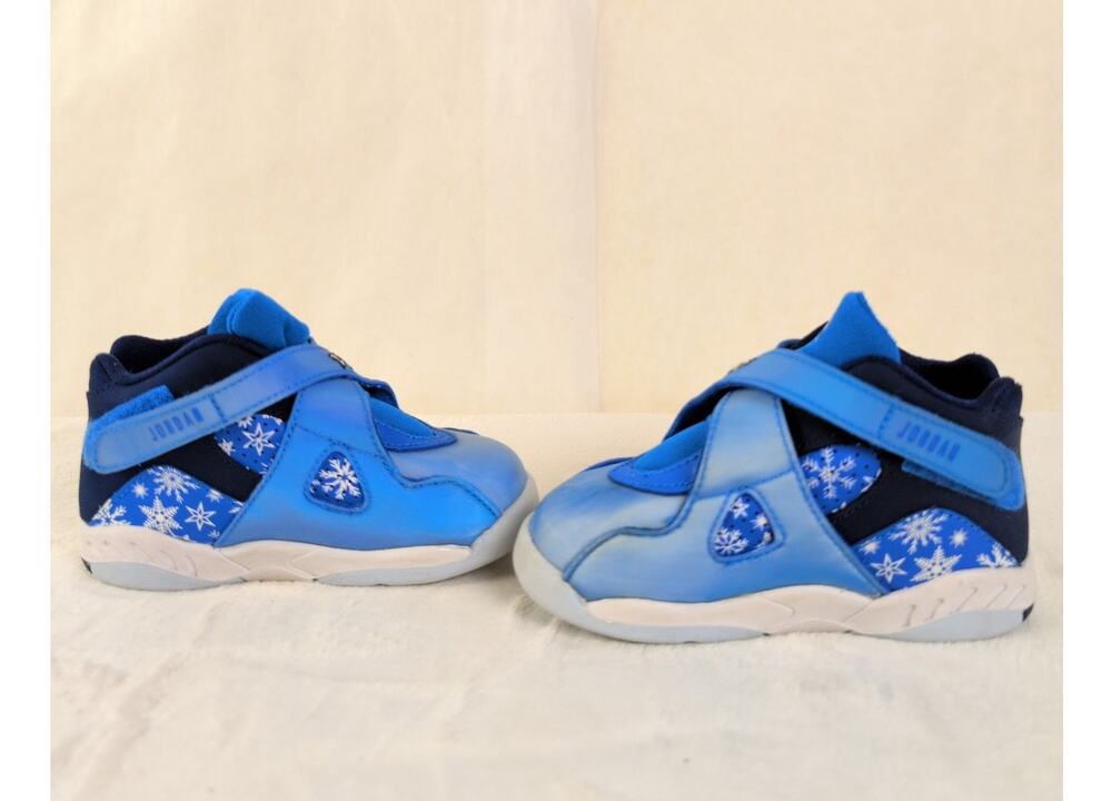 Jordan 8 Retro Snowflakes blue sneakers Size 7c Toddler shoes Sneakerhead